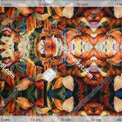 Лилии 1 by Акварельные ткани Полины Шустовой 207 DPI