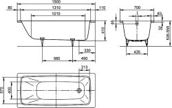 Стальная ванна Kaldewei Cayono (Калдевей Кайоно) 150x70, mod. 747