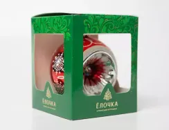 С2250/1 Стеклянный шар Прелесть 85 мм., красный, Ёлочка