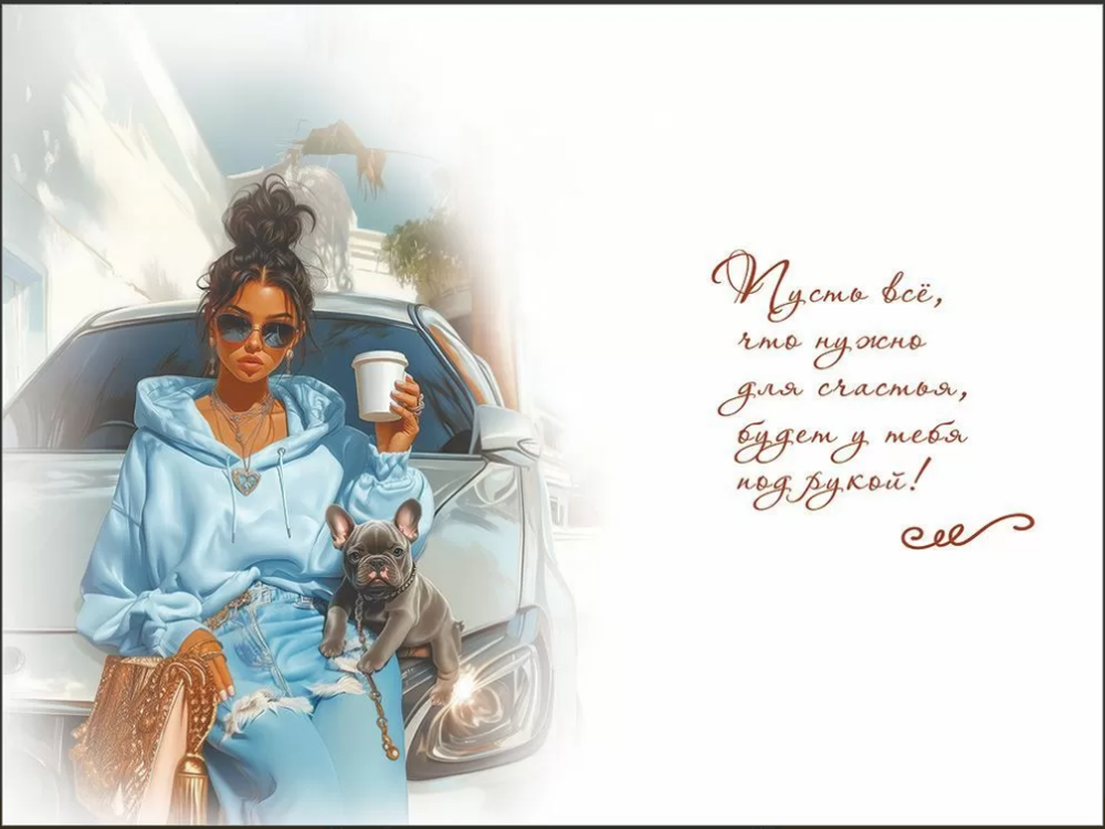 Открытка А5 "С Днём рождения!" с текстом 50000573