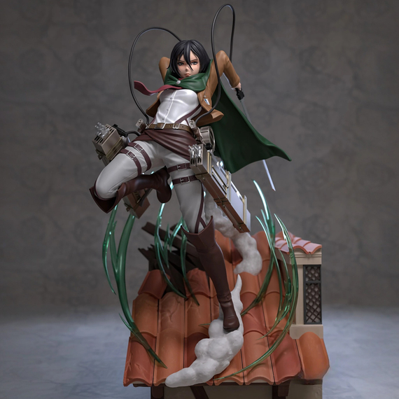 Mikasa on the roof - Attack on Titan