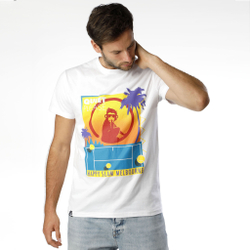 Мужское теннисное поло Quiet Please Happy Slam T-Shirt Men - White, Multicoloured