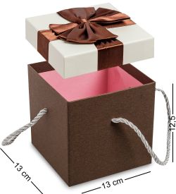 WG-83-D Коробка подарочная «Квадрат» цв.коричн./бел.