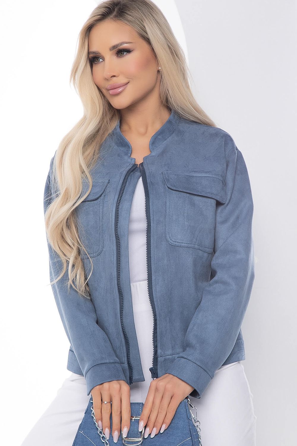 Жакет на молнии Александра (джинс) Б8897 LT Collection