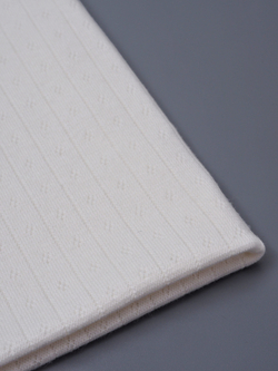 Рибана ажурная цвет теплый белый, хлопок с эластаном