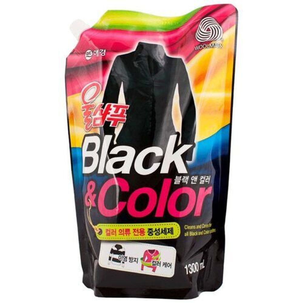 [KeraSys] Wool shampoo black & color - Средство для стирки жидкое «черное и цветное» з/б, 1300 мл