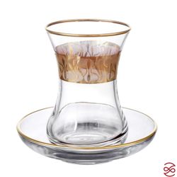 Набор чайных пар Bohemia Клаудиа Золото 120 мл (6 пар)