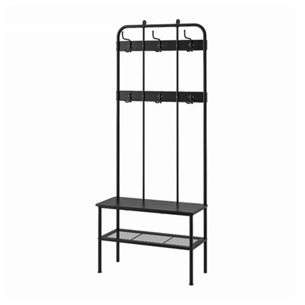 НИПОСЕН NIPАSEN Вешалка с полкой для обуви 190x35x79 см, черная