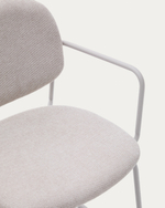 Стул Meli из бежевого шенилла с бежевой металлической структурой