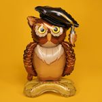 Шар 3D (35''/89 см) Фигура на подставке, Сова Выпускник, 1 шт. в уп.