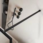 Душевое ограждение Vincea Walk-In 80 VSW-1HP800FLB стекло рифленое/профиль черный матовый