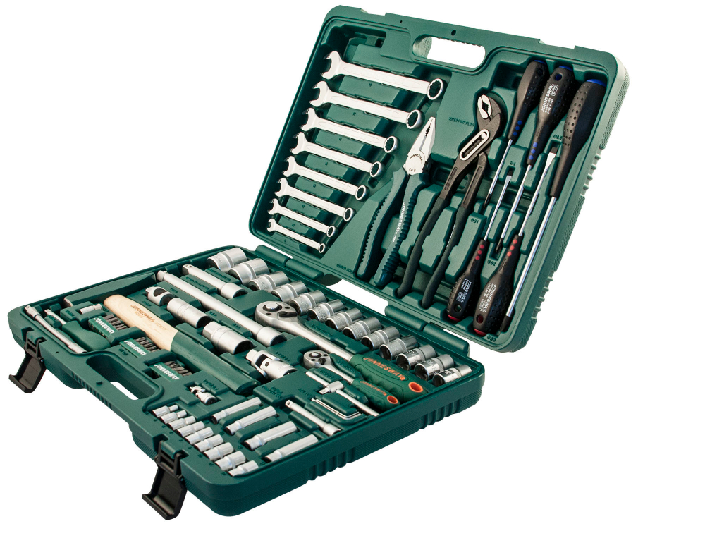 S04H52477S Набор инструмента универсальный 1/4", 1/2"DR, 77 предметов