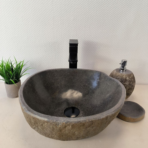 Раковина из речного камня RS-66018 41х40х15 из натурального камня