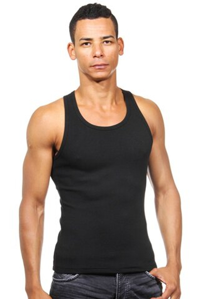 Черная мужская майка из хлопкового полотна (Размер: M) (Цвет: черный)