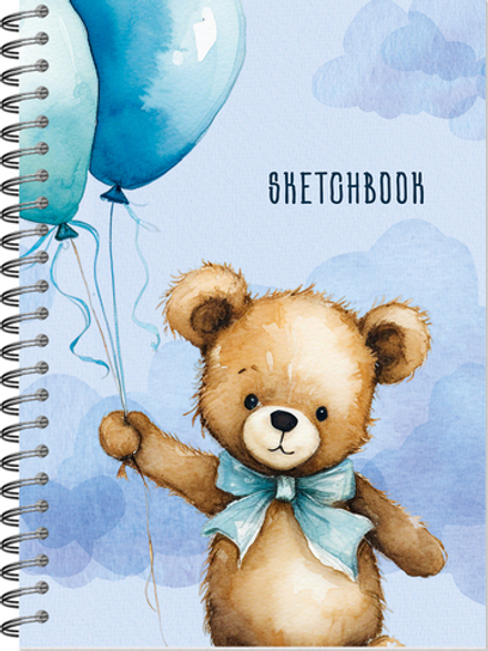 Блокнот для зарисовок SKETCHBOOK А5 с жесткой ламинированной обложкой 60л. МИШКА ТЕДДИ
