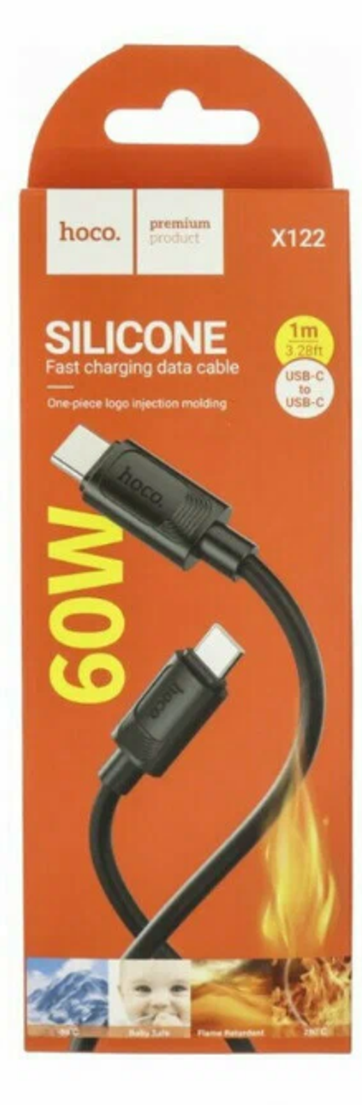 Кабель USB Type-C (m) - USB Type-C (m) HOCO X122 PD 60W 1-метр