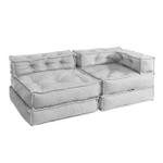 Модуль мягкий Miracle велюр/букле, VT shape silver, 82x81x24 см