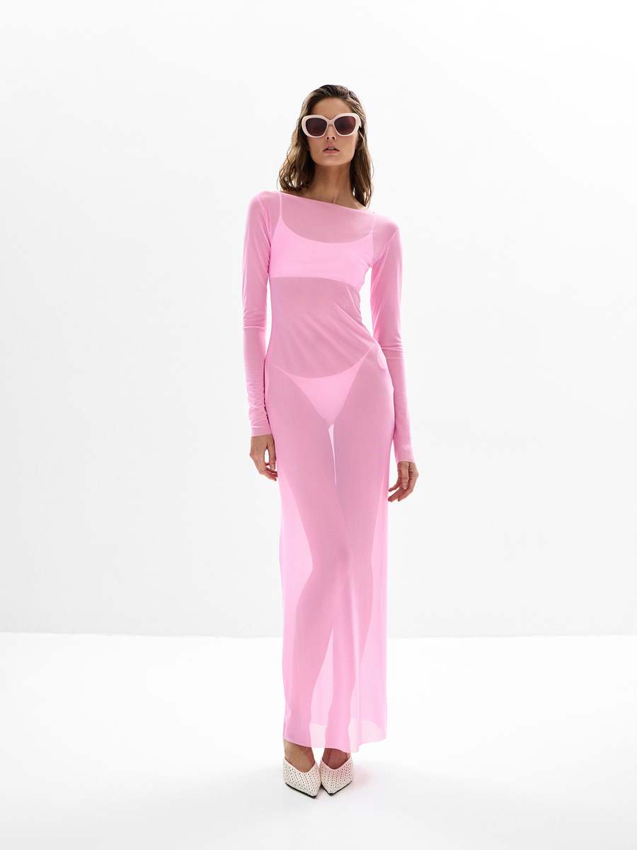 №044 Платье-сетка (розовый)