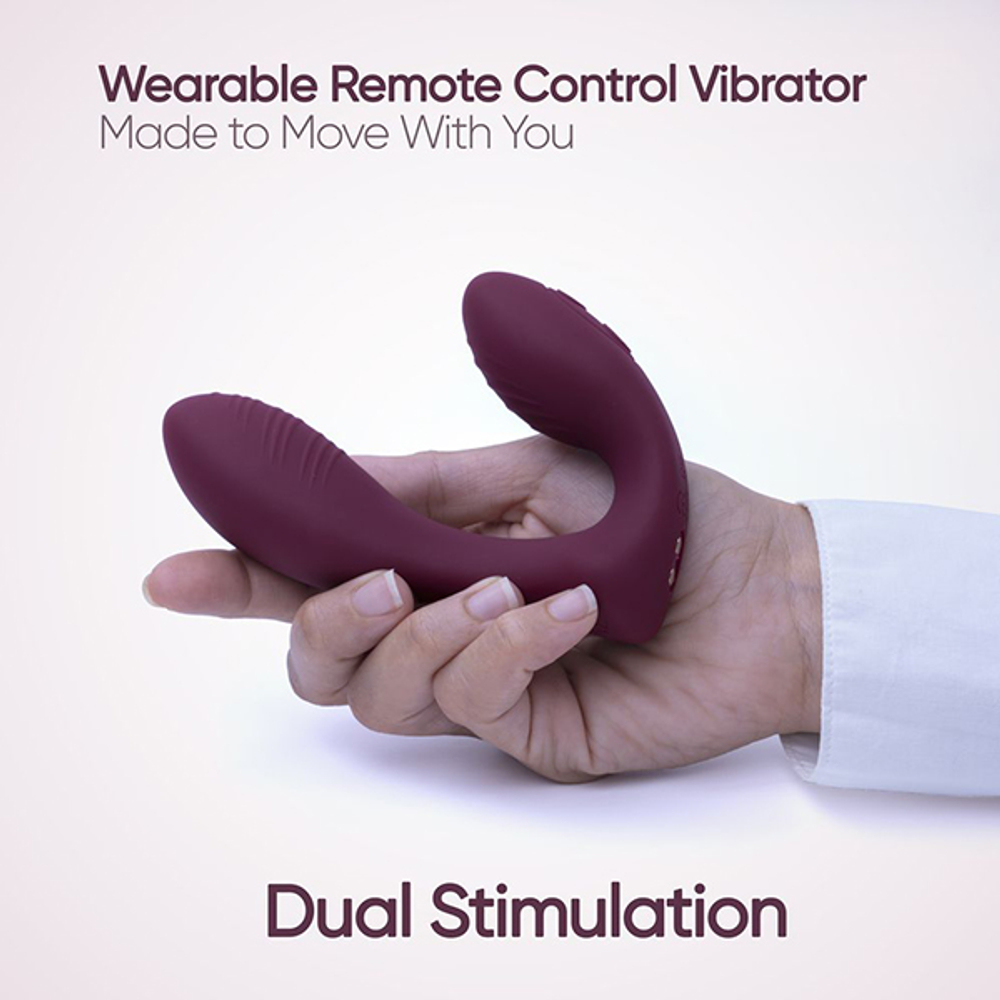 Фиолетовый вибратор 12,5см в трусики с пультом ДУ Selove DuoFlex Flexible Wearable Vibrator Purple
