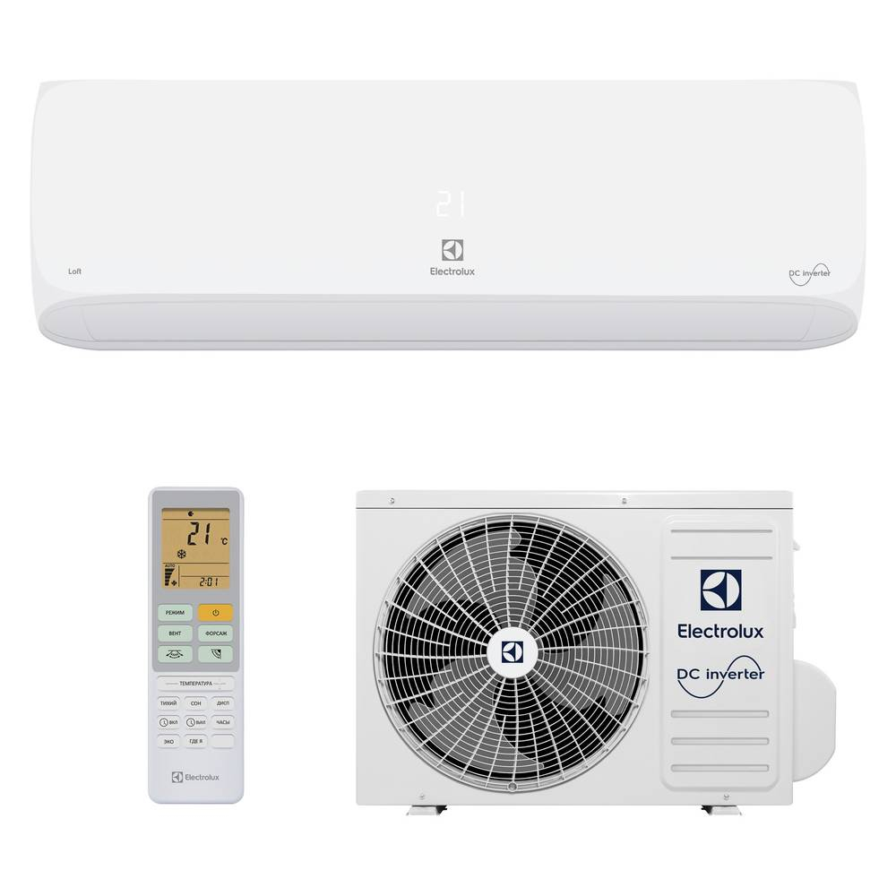 Сплит-система инверторного типа Electrolux Loft DC EACS/I-18HAL/N8 комплект НС-1428408