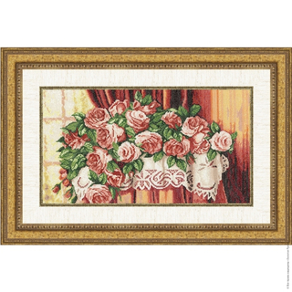 "Розы на столе"-ЛЦ-040 вышивка