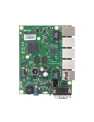 Маршрутизатор MikroTik RouterBOARD 450Gx4 with four core 716MHz Atheros CPU, 1 GB RAM, 5 Gigabit LAN ports, PoE OUT on port #5, RouterOS L5