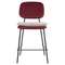 Стул полубарный pea, велюр, бордовый/бежевый