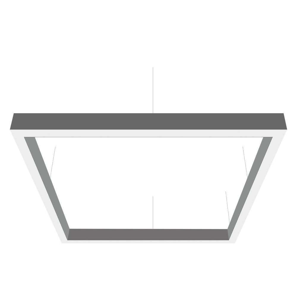 ULO-K12А 120W/4000K/S120 IP40 SILVER Светильник линейный светодиодный подвесной. Квадрат, 120см. Белый свет (4000К). 14400Лм. Алюминий. Цвет серебро.