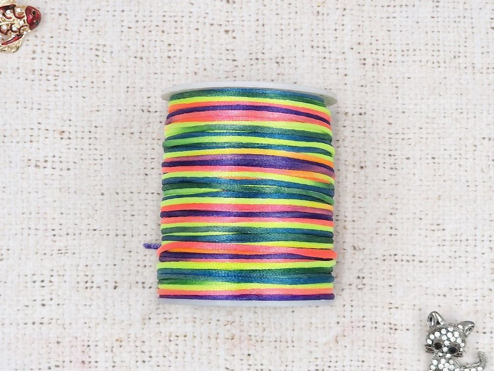 Шнур круглый атласный (для воздушных петель), 2 мм, мультиколор