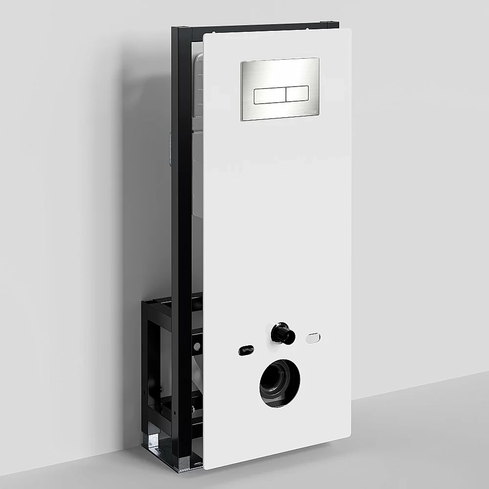 Инсталляция для унитаза WasserKraft Glan 66TLT.010.ME.WH.BN03 с кнопкой никель
