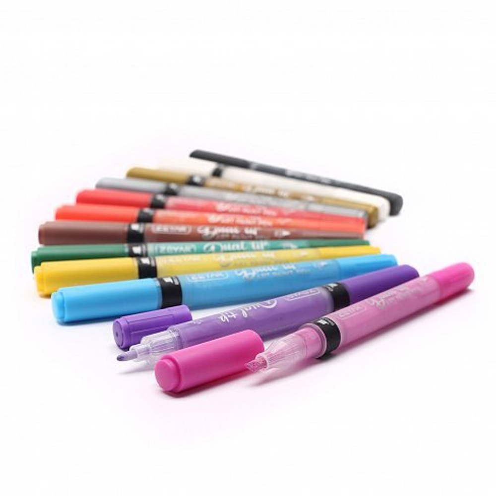 Набор маркеров Zeyar Paint DUAL Tip ZP-1229 (0.7 / 3-6мм) - 12шт