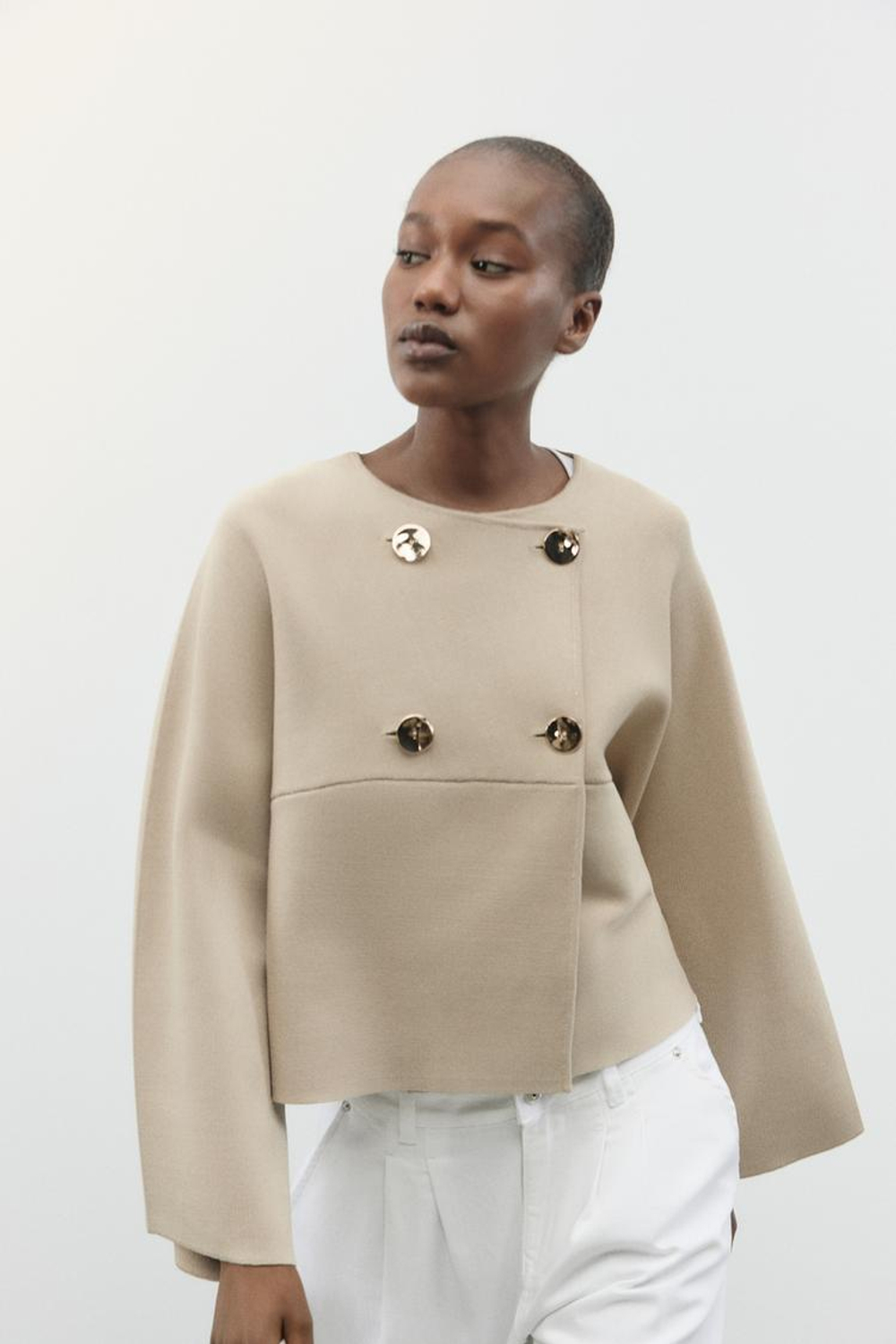 ZARA КАРДИГАН НА ЗАПÁХЕ, ПЕСОЧНЫЙ