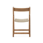 Складной стул Dandara из массива акации со стальной конструкцией и белым шнуром