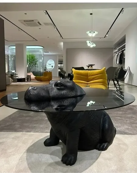 Журнальный столик Hippo, Ø100 см, стекло