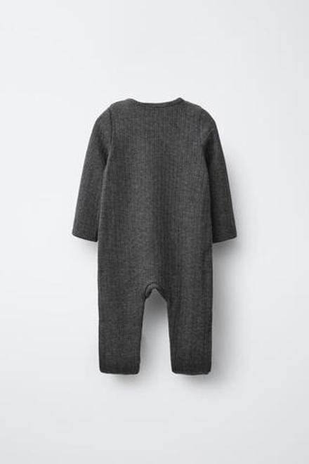 ZARA КОМБИНЕЗОН МЕЛАНЖ С ТРАНСФОРМИРУЮЩИМИСЯ НОЖКАМИ, АНТРАЦИТОВО-СЕРЫЙ