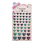 Наклейки Сердечки с голографическим эффектом 20*11см, зеленые