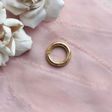 Замок карабин круглый, 18 мм, позолота З039