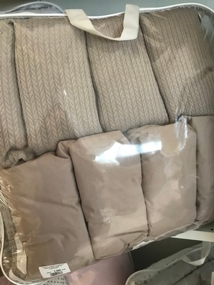 Комплект в кроватку 6 предметов заборчик "Моно" кофейный, Пике/Ранфорс