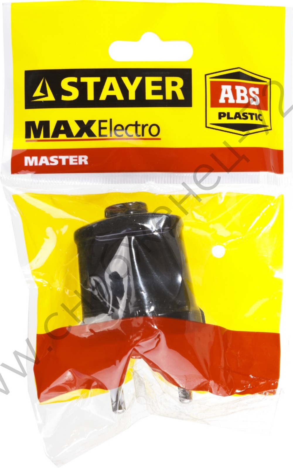 STAYER черная 6А/220В 1300Вт Вилка прямаяMAXElectro (55150-B)
