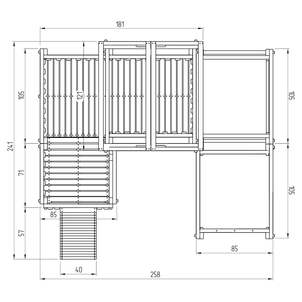 Детский домашний игровой комплекс чердак ДК3Р Розовый