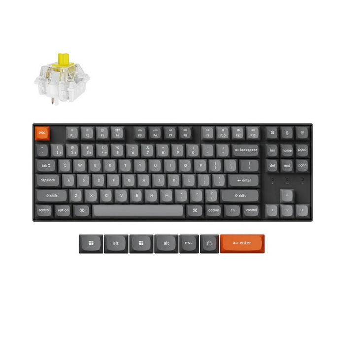 Беспроводная механическая клавиатура QMK Keychron K8 Max, 87 клавиш, RGB подсветка, Hot-swap, алюм.рамка Keychron Banana Switch (K8M-Ј4)