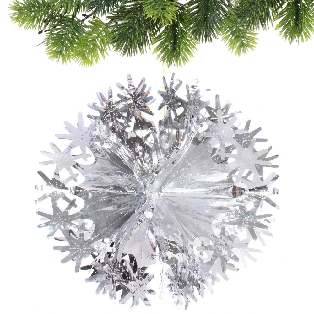 Украшение фольгированное «Волшебный шар» d-30 см, Серебро