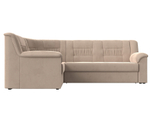 Диван угловой Карелия левый угол, Бежевый, Велюр, 113340L