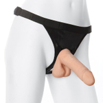 Реалистичный страпон с трусиками и плагом телесный Vac-U-Lock Set - 7" ULTRASKYN Ultra Harness (Цвет: телесный)