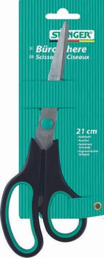 Ножницы STANGER офисные металл-черн.пласт/зел.резин.встав. 210 мм