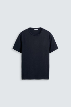 ZARA БАЗОВАЯ ПРИТАЛЕННАЯ ФУТБОЛКА SLIM FIT, МОРСКОЙ СИНИЙ