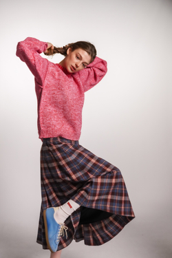 Юбка-колокол из фланели в шотландскую клетку