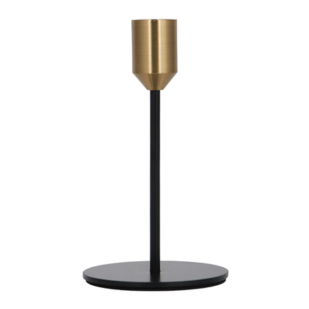 Подсвечник 8*14см металл, черный/золото