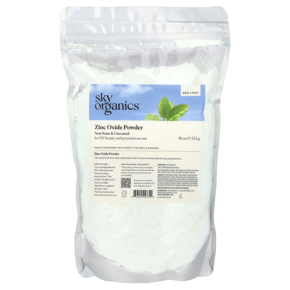 Sky Organics, оксид цинка в виде порошка, 454 г (16 унции)
