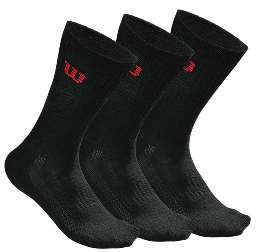 Носки теннисные Wilson Men&#39;s Crew Sock 3P - black